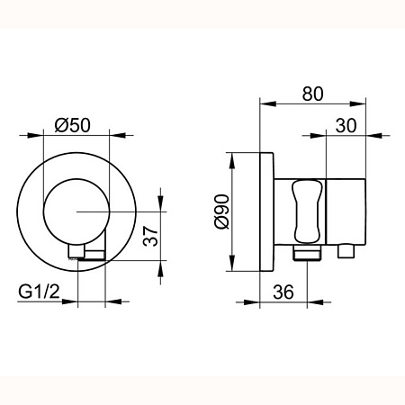 Переключатель потоков Keuco Ixmo 59556371201 черный матовый