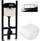 Комплект 4в1 инсталляции с WC и клавишей Valsir KIT VSCR 7334 Std P1 белый/хром Комплект 4в1 инсталляции с WC и клавишей Valsir KIT VSCR 7334 Std P1 белый/хром