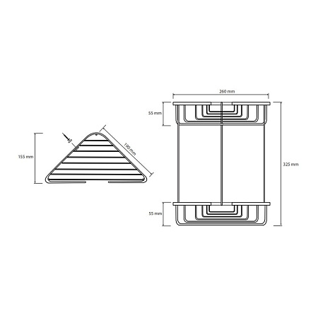Мыльница Bemeta Cytro 102308132 двойная угловая