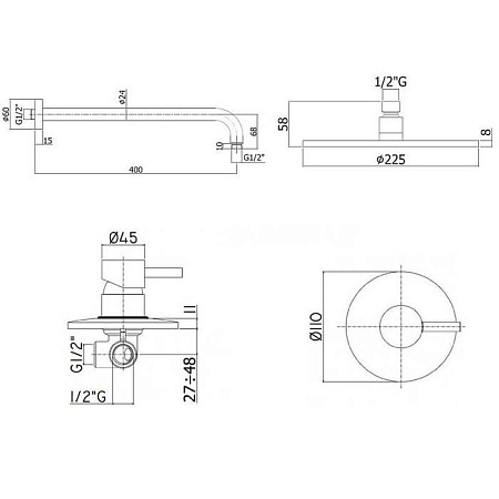 Душевой комплект Paffoni Light KITLIG011NO черный матовый