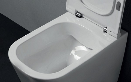 Унитаз подвесной Kerasan Tribeca 511475 безободковый, бургундский матовый