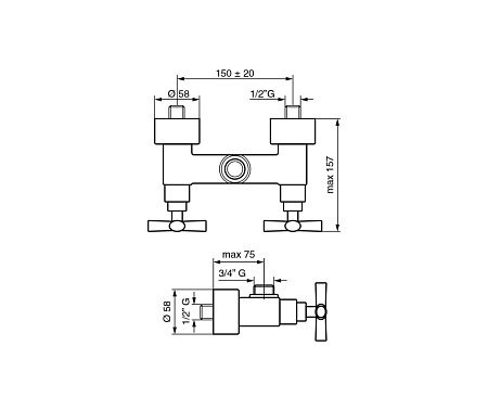 Смеситель Emmevi Spirit New 31002C/CR для душа, хром
