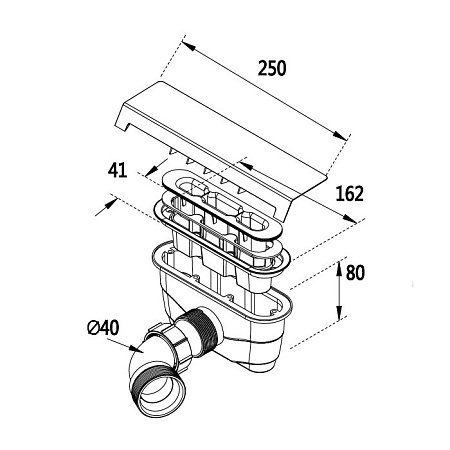 Сифон для поддонов Cezares TRAY-AS-01
