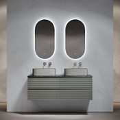 Мебель для ванной со столешницей Sancos Folk 140 FL70ES+TT140A1 Ergraut soft/Black Sky