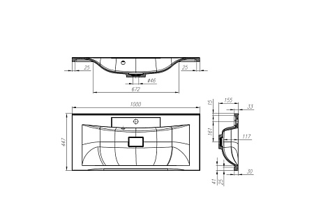 Раковина BelBagno Marino BB1000/445-LV-MR-PR 100