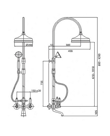 Душевая стойка Cezares First FIRST-CVD-01-Bi