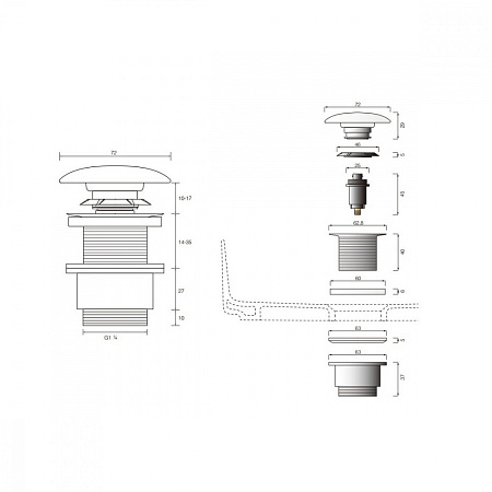 Донный клапан Cielo PIL01 CS Carrara Statuario
