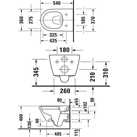 Чаша для унитаза подвесного Duravit D-Neo 2577090000