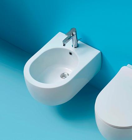 Биде подвесное Kerasan Flo 312501*1 с 1 отверстием под смеситель