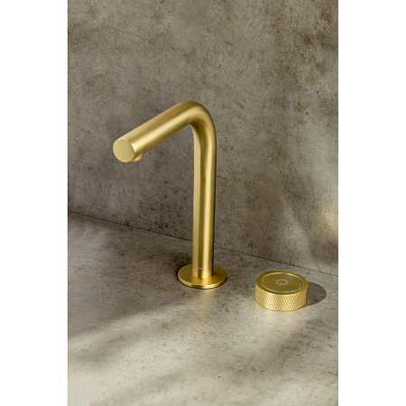 Смеситель Boheme Tech 158-MG для раковины, автоматический, золото матовое