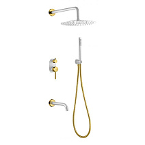 Душевой комплект Boheme Uno 464-2-WG для ванны с душем, белый/золото Душевой комплект Boheme Uno 464-2-WG для ванны с душем, белый/золото