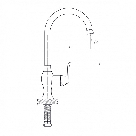 Смеситель GPD Tauro MTE150-O для кухонной мойки, черный