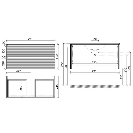 Тумба с раковиной Sancos Folk 100 FL100W Bianco