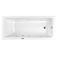 Ванна акриловая Whitecross Wave 0101.170070.100.SOFT.GL 170x70 с гидромассажем SOFT белый/золото