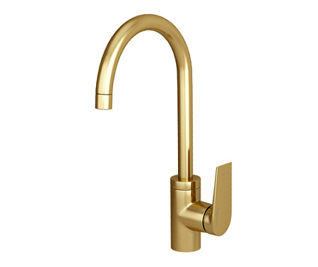 Смеситель WasserKRAFT Aisch 5507 для кухонной мойки, матовое золото