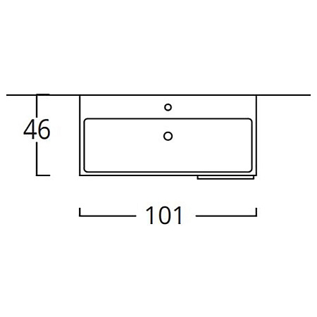 Раковина BMT Mercury 834 741 MBE 010 100х46 белый глянцевый