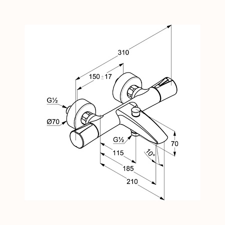 Смеситель для ванны Kludi Zenta SL 351013938 черный матовый