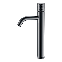 Смеситель Boheme Stick 122-SGM для раковины, ручка Diamond, оружейная сталь глянцевая