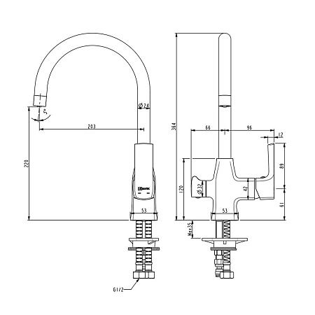 Смеситель Lemark Ursus LM7261BL для кухонной мойки, черный