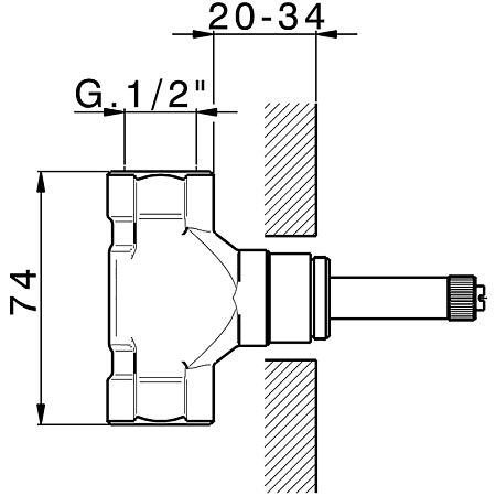 Cкрытая монтажная часть Cisal  ZA00332104 запорного вентиля 1/2"