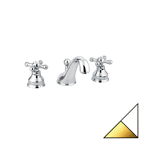 Смеситель Emmevi Deco Classic 12033BO для раковины, белый/золото