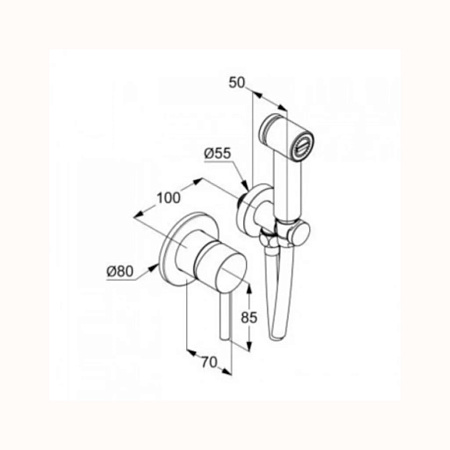 Гигиенический душ со смесителем Kludi Bozz 389985376 белый матовый