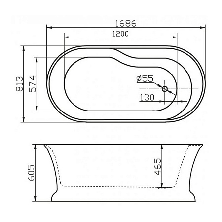 Акриловая ванна BelBagno BB300