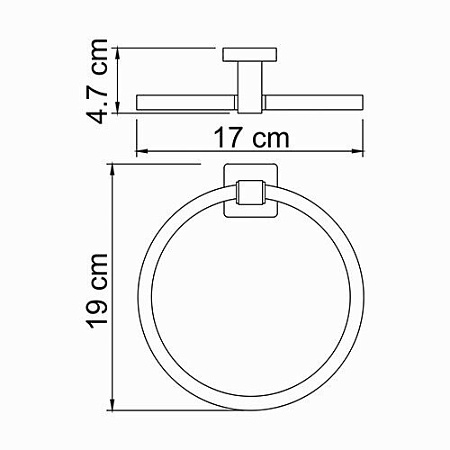 Полотенцедержатель WasserKRAFT Lippe K-6560 кольцо, хром