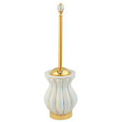 Ершик напольный Migliore Olivia 17517 керамика белая с золотым декором, золото