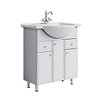 Тумба с раковиной Aqwella Барселона Люкс BA0107K 75 с корзиной, белый