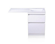 Тумба с раковиной напольная El Fante Даллас 110 R 2 ящика, эмаль, белый