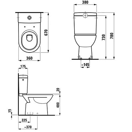 Унитаз-компакт Laufen Pro 8.2495.7.000.000.1