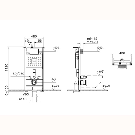Комплект VitrA Mia Round  9873B003-7201 4 в 1 