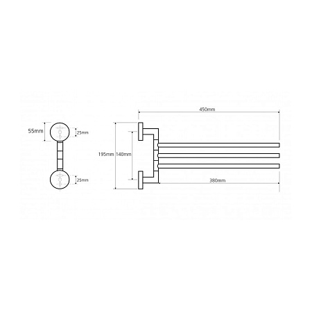 Полотенцедержатель Bemeta Omega 104204112 40 тройной