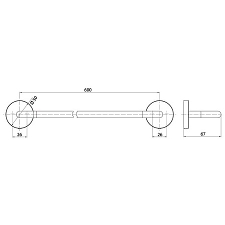 Полотенцедержатель Emco Round 4360 001 60 хром