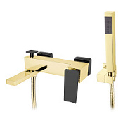 Смеситель Boheme Q 143-GB.2 для ванны с душем, золото/черный