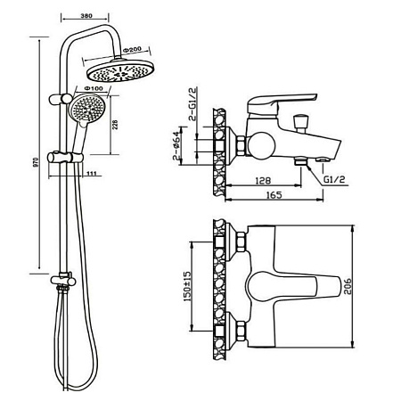 Душевая стойка Orange Tony M54-933cr хром