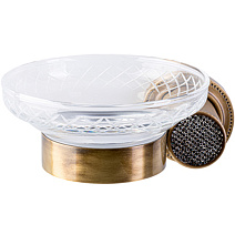 Мыльница Boheme Royal Cristal 10923-BR-B настенная, бронза/черный