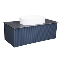 Тумба с раковиной La Fenice Terra FNC-01-TER-BG-100 Blu Grigio, столешница Black Olive Light Lappato