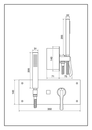 Смеситель Emmevi Ares 76059CR для душа, хром
