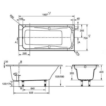 Фронтальный экран Jacob Delafon Odeon Up 150x70