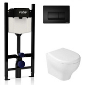 Комплект 4в1 инсталляции с WC и клавишей Valsir KIT VSBM 7212 Slim P1 белый/черный матовый Комплект 4в1 инсталляции с WC и клавишей Valsir KIT VSBM 7212 Slim P1 белый/черный матовый