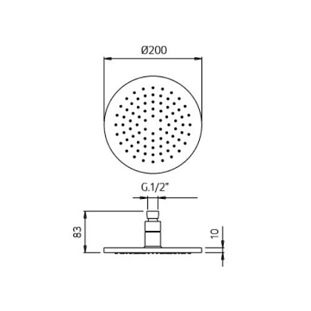 Верхний душ Palazzani 9926P110 с хромотерапией, хром