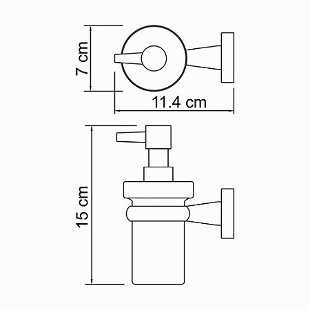 Дозатор для жидкого мыла WasserKRAFT Lippe K-6599 хром/матовое стекло