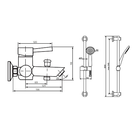 Душевой комплект Dorff Logic D0103030SS нержавеющая сталь