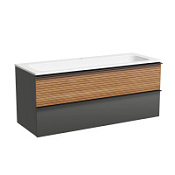 Тумба с раковиной Sancos Delta DL120GR один смеситель, дуб красный/графит