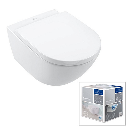 Унитаз подвесной Villeroy & Boch Subway 3.0 4670TS01 альпийский белый
