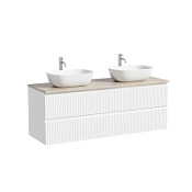 Тумба с раковиной и столешницей Sancos Snob R 140 SNR70W+TT140A2X Bianco/Kreman