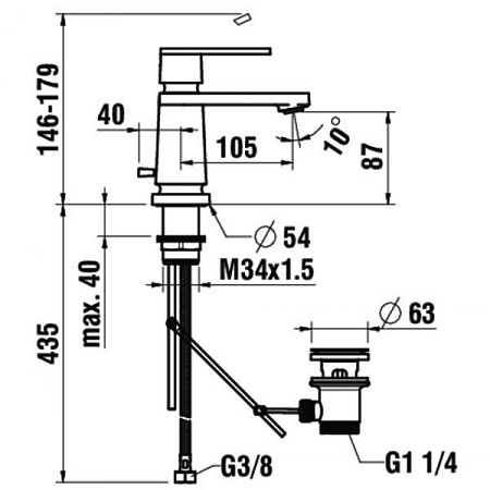 Смеситель Laufen The New Classic HF900501100000 для раковины, хром
