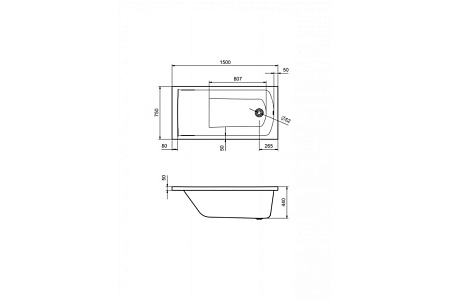 Ванна акриловая Santek Фиджи 1WH501598 150х75